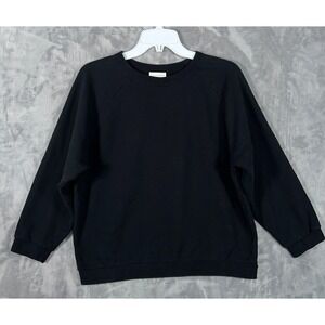La Garconne Moderne Black Sweatshirt Womens XL Studio Cotton Fleece Raglan Japan
